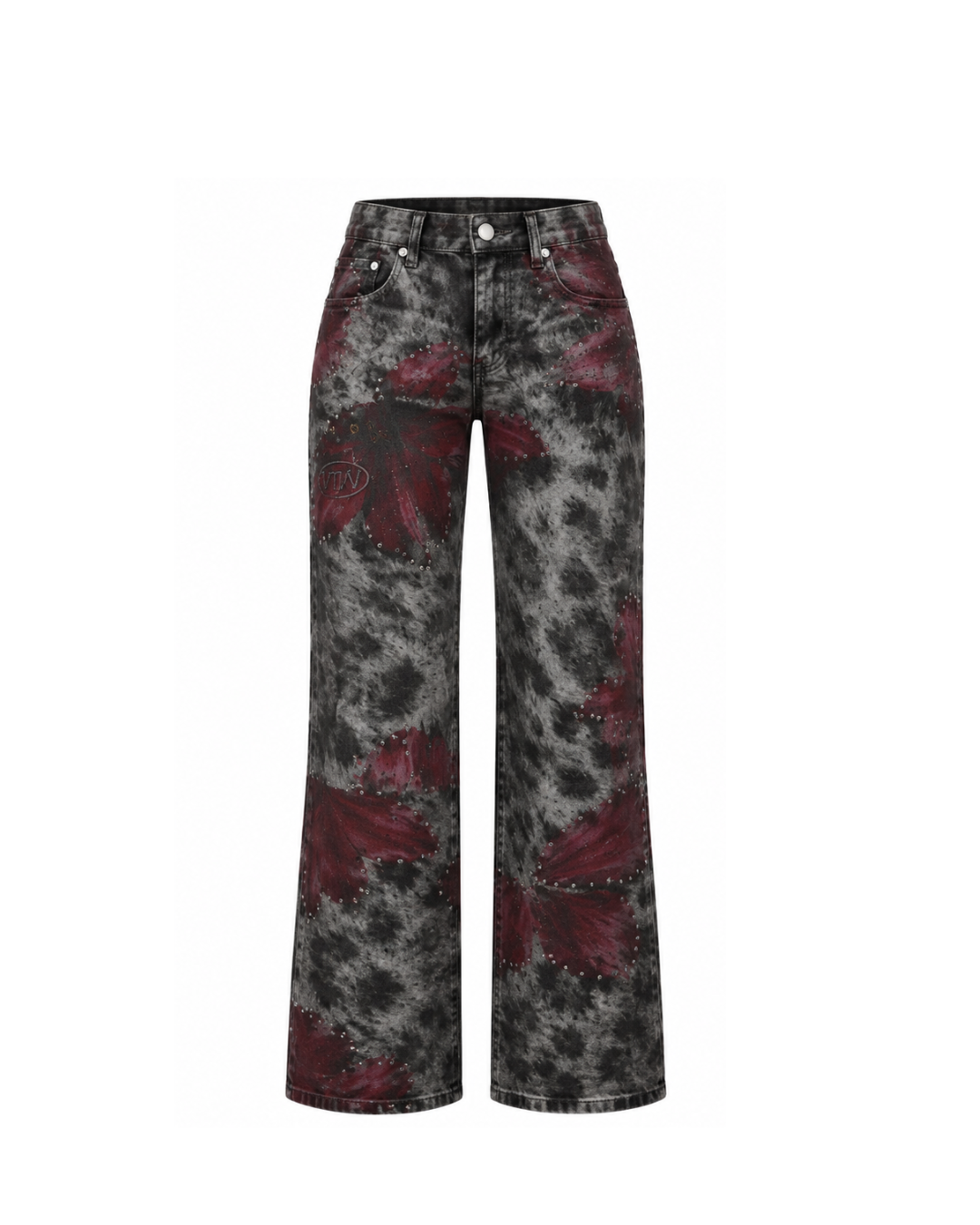 Aesia Cheetah Print Studded Jeans (PRE-ORDER)
