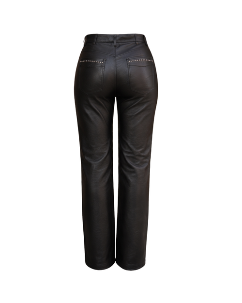 The Low- Rise Vaulted Leather Pants ( PRE-ORDER)